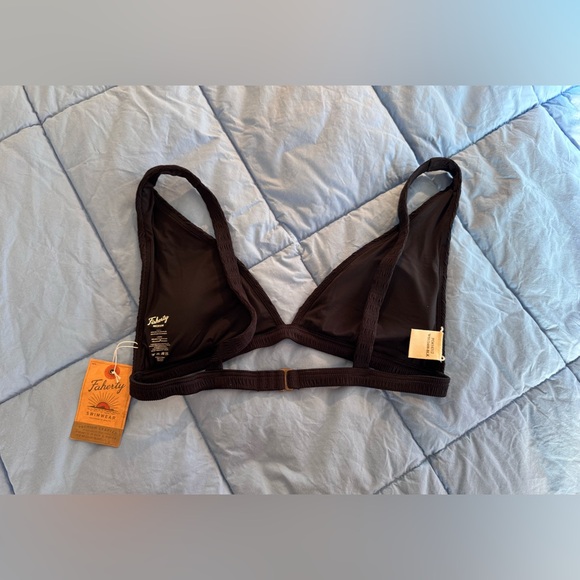 Faherty Rimini Black Triangle Bikini Top -NEW Size Medium - Picture 7 of 10